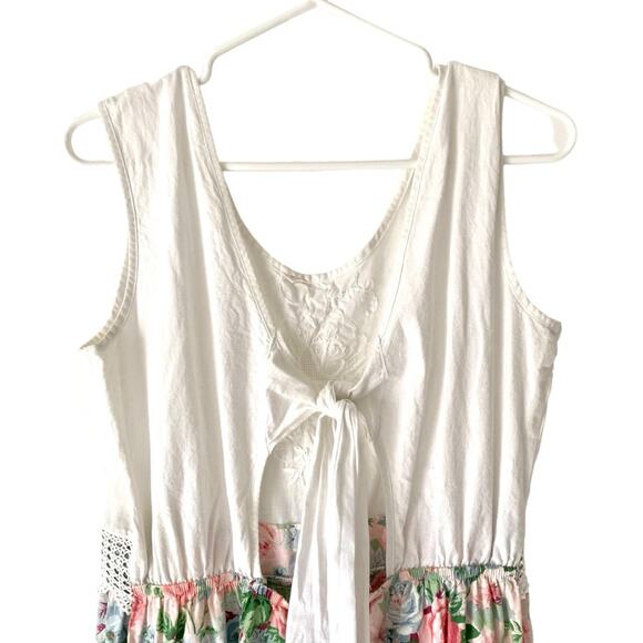 Vintage Allison Rose By Dragon Fly Cabbage Rose Lace Eyelet Romper size medium - Picture 5 of 10